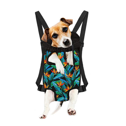 Teal Tropical Pattern Print Pet Carrier Backpack