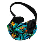 Teal Tropical Pattern Print Pet Sling Carrier