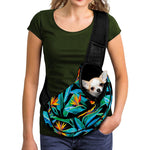 Teal Tropical Pattern Print Pet Sling Carrier