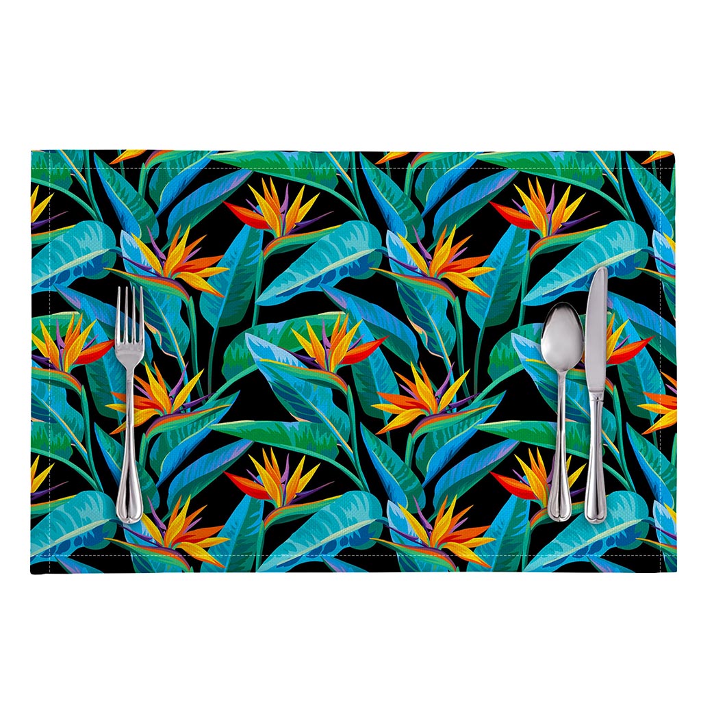 Teal Tropical Pattern Print Placemat