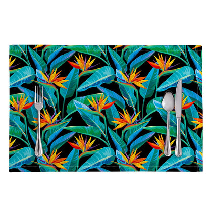 Teal Tropical Pattern Print Placemat
