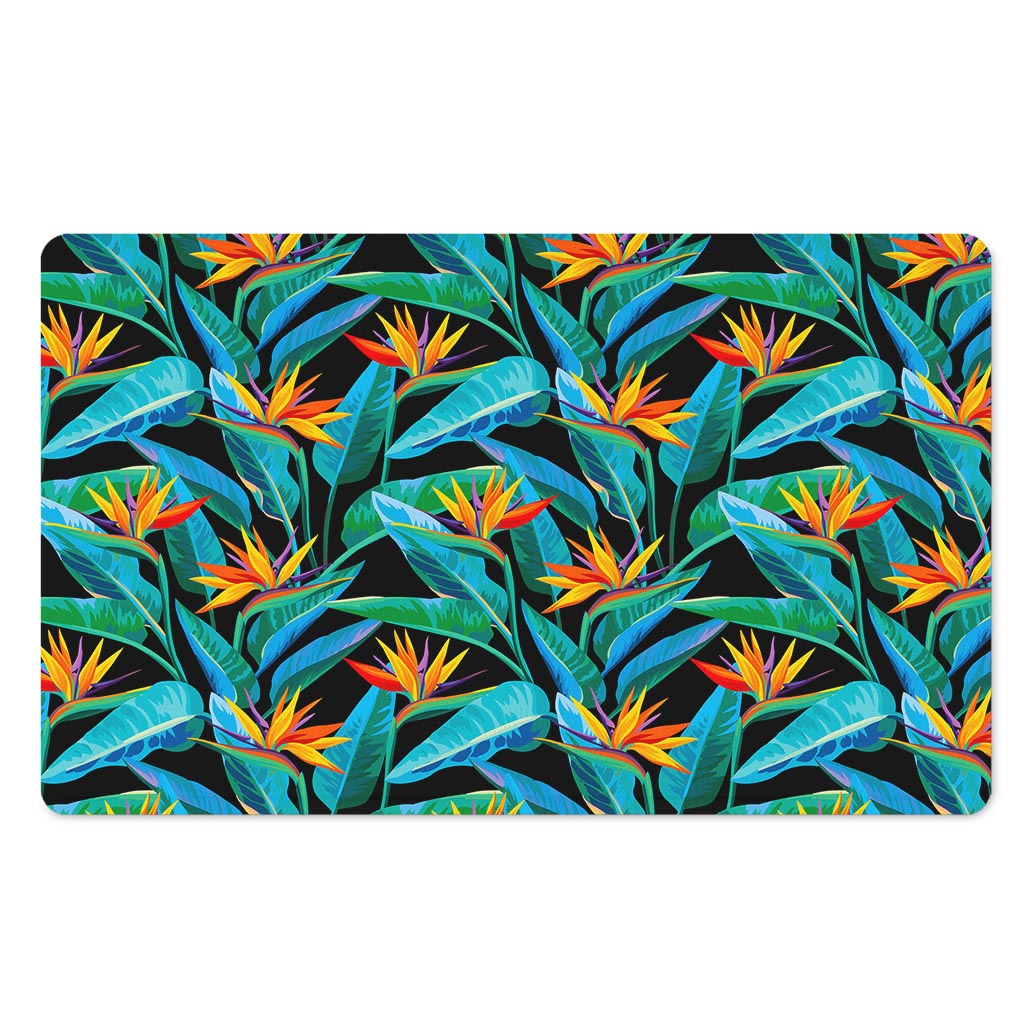 Teal Tropical Pattern Print Polyester Doormat
