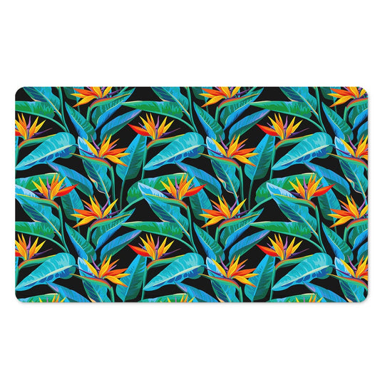 Teal Tropical Pattern Print Polyester Doormat
