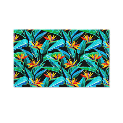 Teal Tropical Pattern Print Polyester Flag