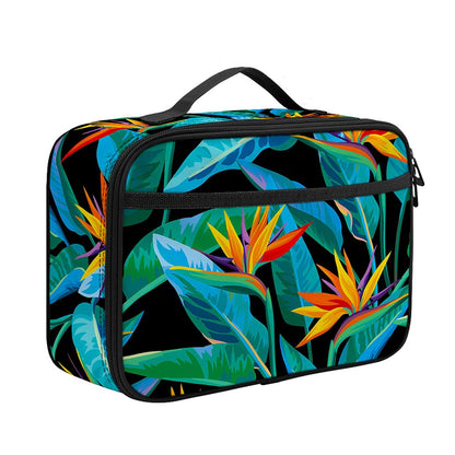 Teal Tropical Pattern Print Portable Lunch Bag