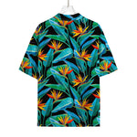 Teal Tropical Pattern Print Rayon Hawaiian Shirt