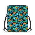 Teal Tropical Pattern Print Rectangular Crossbody Bag