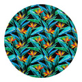 Teal Tropical Pattern Print Round Blanket