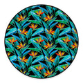 Teal Tropical Pattern Print Round Floor Mat