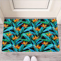 Teal Tropical Pattern Print Rubber Doormat