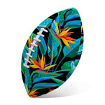 Teal Tropical Pattern Print Rugby Ball