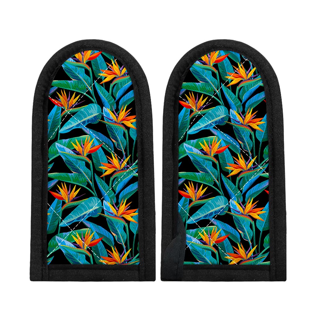 Teal Tropical Pattern Print Skillet Handle Cover