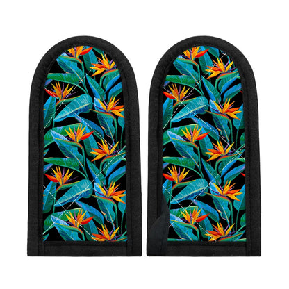 Teal Tropical Pattern Print Skillet Handle Cover