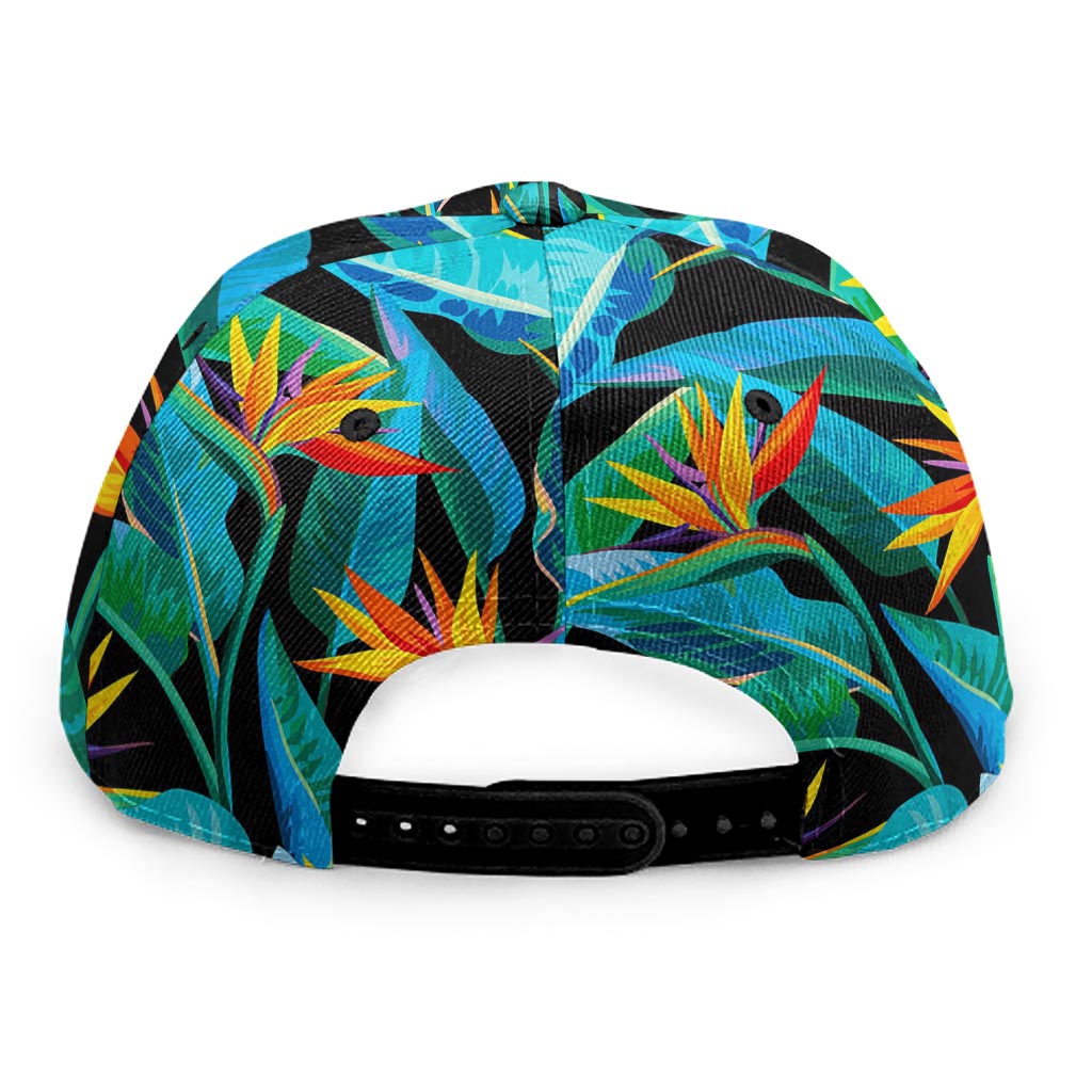 Teal Tropical Pattern Print Snapback Cap