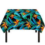 Teal Tropical Pattern Print Tablecloth