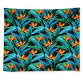 Teal Tropical Pattern Print Tapestry