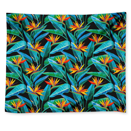 Teal Tropical Pattern Print Tapestry