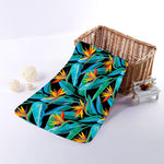 Teal Tropical Pattern Print Towel