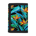 Teal Tropical Pattern Print Trifold Wallet