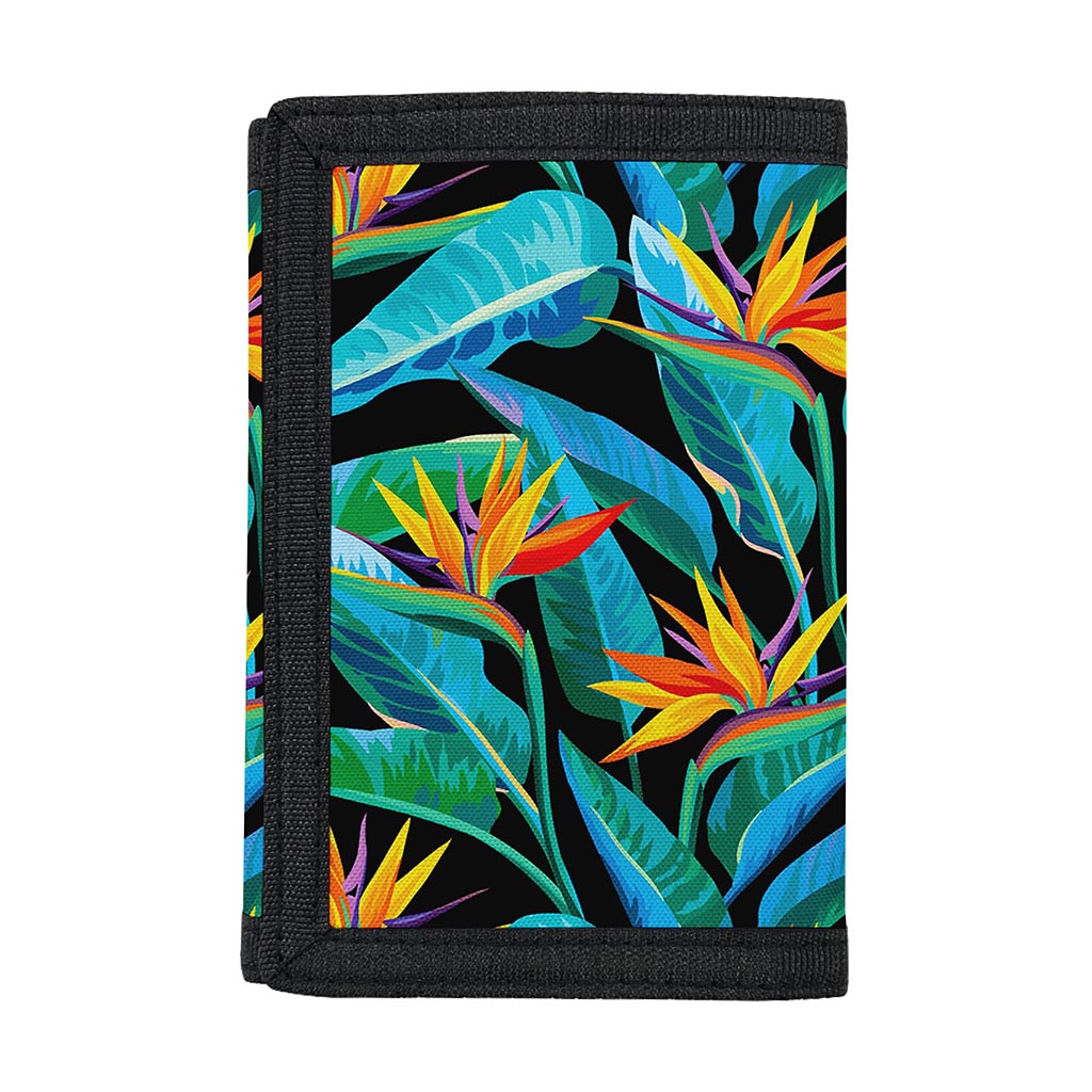Teal Tropical Pattern Print Trifold Wallet