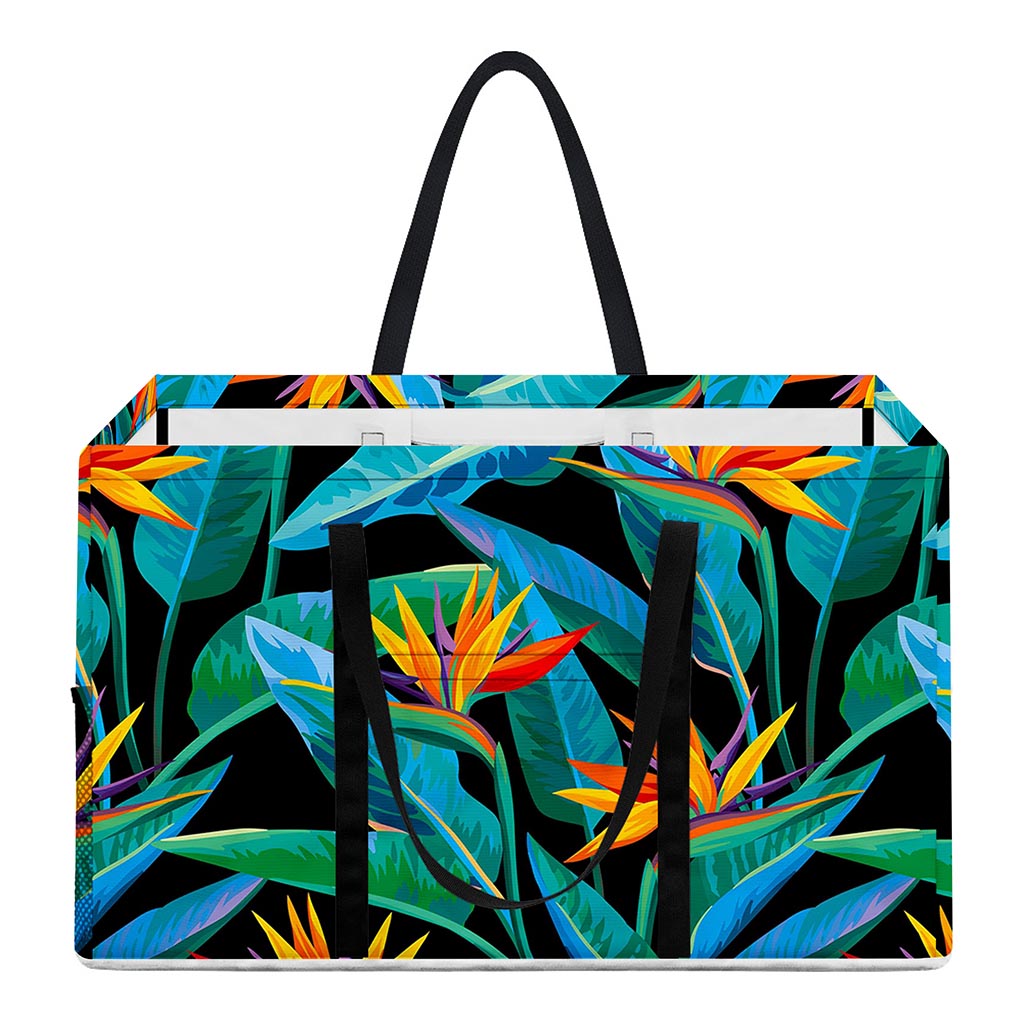 Teal Tropical Pattern Print Utility Tote Bag