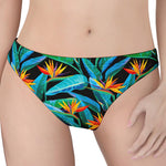 Teal Tropical Pattern Print Women's Thong