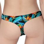 Teal Tropical Pattern Print Women's Thong