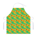 Teal Watercolor Sunflower Pattern Print Adjustable Apron