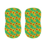 Teal Watercolor Sunflower Pattern Print Bar Stool Covers