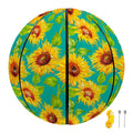 Teal Watercolor Sunflower Pattern Print Basketball