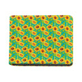 Teal Watercolor Sunflower Pattern Print Bifold Wallet