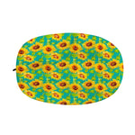 Teal Watercolor Sunflower Pattern Print Car Side Mirror Covers