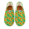 Teal Watercolor Sunflower Pattern Print Casual Shoes