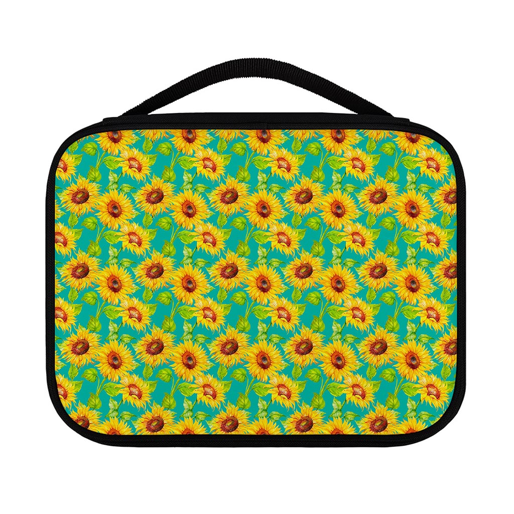 Teal Watercolor Sunflower Pattern Print Classic Bible Case