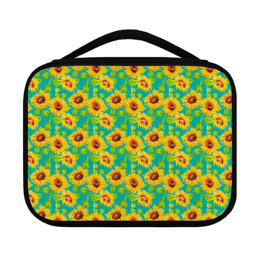 Teal Watercolor Sunflower Pattern Print Classic Bible Case