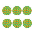 Teal Watercolor Sunflower Pattern Print Coaster Set