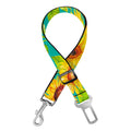 Teal Watercolor Sunflower Pattern Print Dog Seat Belt