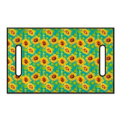 Teal Watercolor Sunflower Pattern Print Golf Cart Seat Cover