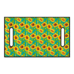 Teal Watercolor Sunflower Pattern Print Golf Cart Seat Cover
