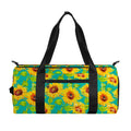 Teal Watercolor Sunflower Pattern Print Gym Bag