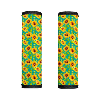 Teal Watercolor Sunflower Pattern Print Handle Covers