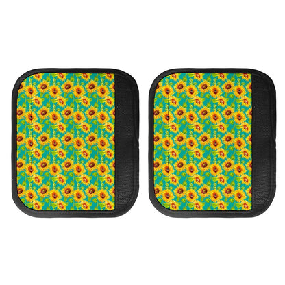 Teal Watercolor Sunflower Pattern Print Handle Covers