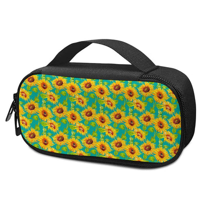 Teal Watercolor Sunflower Pattern Print Insulin Cooler Travel Case