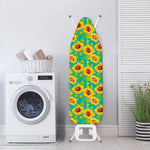 Teal Watercolor Sunflower Pattern Print Ironing Board Cover