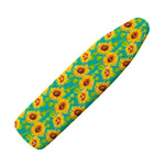 Teal Watercolor Sunflower Pattern Print Ironing Board Cover