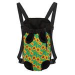 Teal Watercolor Sunflower Pattern Print Pet Carrier Backpack
