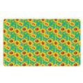 Teal Watercolor Sunflower Pattern Print Polyester Doormat