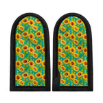Teal Watercolor Sunflower Pattern Print Skillet Handle Cover