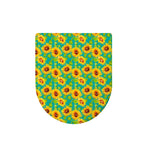 Teal Watercolor Sunflower Pattern Print Toilet Lid Cover