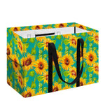 Teal Watercolor Sunflower Pattern Print Utility Tote Bag